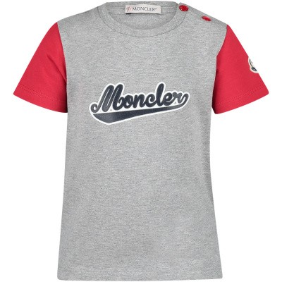 Afbeelding van Moncler 8023850 baby t-shirt grijs
