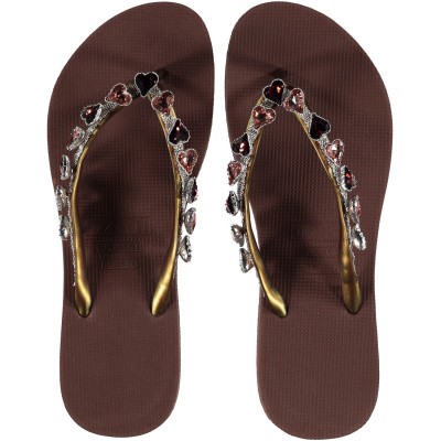 Afbeelding van UZURII HEARTS BRONZE dames slippers taupe