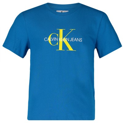Afbeelding van Calvin Klein IB0IB00136 kinder t-shirt cobalt blauw