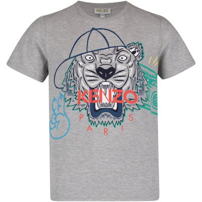 Afbeelding van Kenzo KN10698 kinder t-shirt grijs