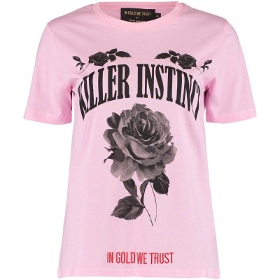 Afbeelding van in Gold We Trust FAW002 dames t-shirt roze