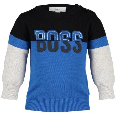 Afbeelding van Boss J05666 baby trui cobalt blauw