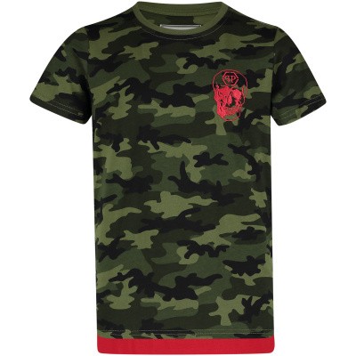 Afbeelding van Philipp Plein BTK0664 kinder t-shirt army