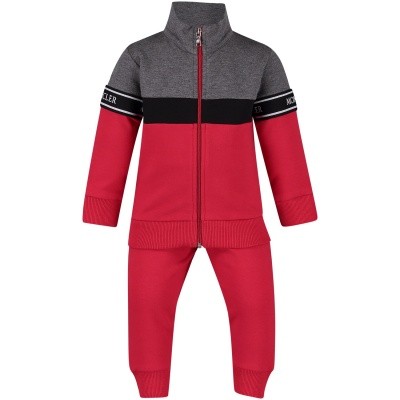 Afbeelding van Moncler 8810905 baby joggingpak rood