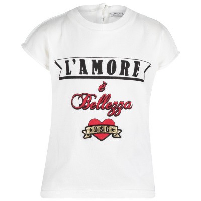 Dolce & Gabbana L2JTCV baby t-shirt wit Afbeelding van Dolce & Gabbana L2JTCV baby t-shirt wit