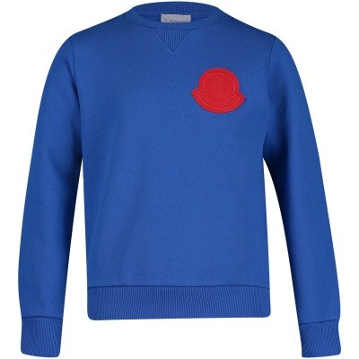 Afbeelding van Moncler 8023100 kindertrui cobalt blauw