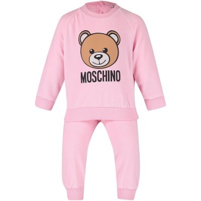 Afbeelding van Moschino MUK01V baby joggingpak licht roze