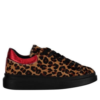 Afbeelding van Deabused 17396 dames sneakers panter/rood