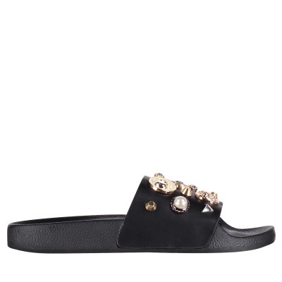 Afbeelding van The White Brand L0327 dames slippers zwart
