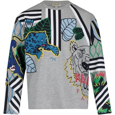 Afbeelding van Kenzo KM10598 kinder t-shirt licht grijs