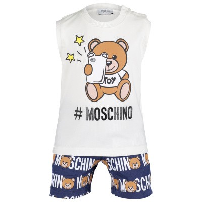 Afbeelding van Moschino MUK023 babysetje off white