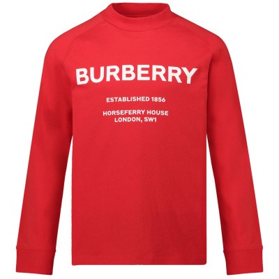 Burberry 8012763 kinder t-shirt rood Afbeelding van Burberry 8012763 kinder t-shirt rood