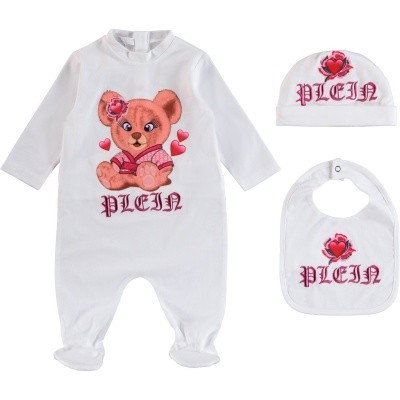 Afbeelding van Philipp Plein CRJ0019 babysetje off white