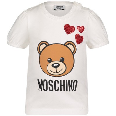 Afbeelding van Moschino MDM02A baby t-shirt off white