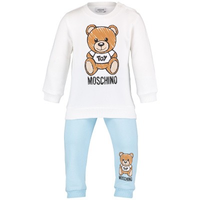 Afbeelding van Moschino MZK019 baby joggingpak licht blauw