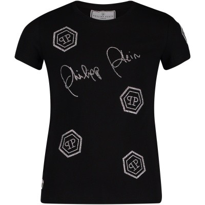 Afbeelding van Philipp Plein GTK0321 kinder t-shirt zwart