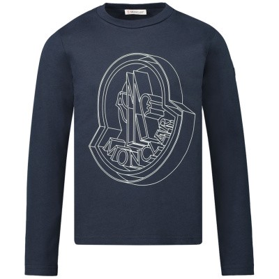 Moncler 8027050 kinder t-shirt navy Afbeelding van Moncler 8027050 kinder t-shirt navy