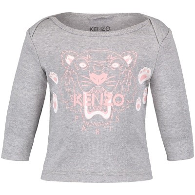 Afbeelding van Kenzo KM10013 baby t-shirt licht grijs
