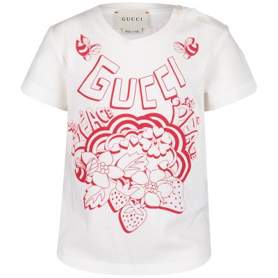 Afbeelding van Gucci 555675 XJAPZ baby t-shirt wit