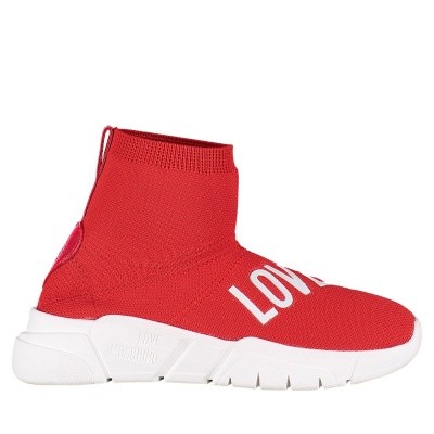 Afbeelding van Moschino JA15183G16 dames soksneakers rood