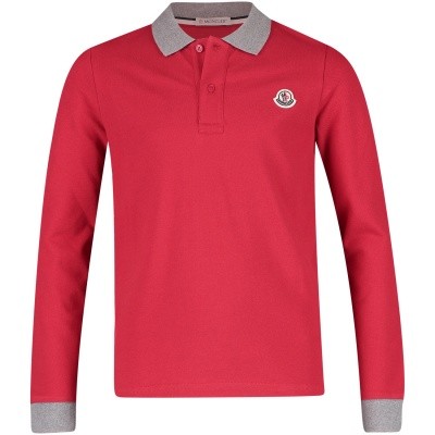 Afbeelding van Moncler 8307750 kinder polo rood