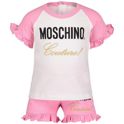 Afbeelding van Moschino MDK01G babysetje roze