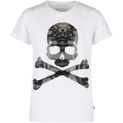 Afbeelding van Philipp Plein BTK0522 kinder t-shirt wit