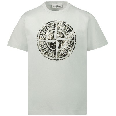 Stone Island 711621057 kinder t-shirt licht grijs Afbeelding van Stone Island 711621057 kinder t-shirt licht grijs