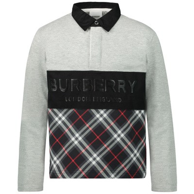 Burberry 8012394 kinder polo grijs Afbeelding van Burberry 8012394 kinder polo grijs