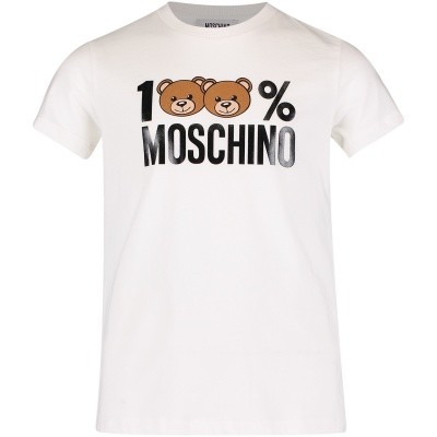 Afbeelding van Moschino HNM00I kinder t-shirt off white