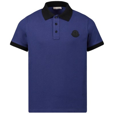 Moncler 8312205 kinder polo blauw Afbeelding van Moncler 8312205 kinder polo blauw