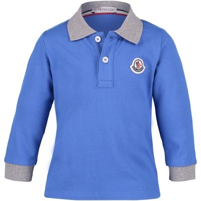Afbeelding van Moncler 8307750 baby polo cobalt blauw
