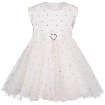 Afbeelding van MonnaLisa 733908 babyjurkje off white