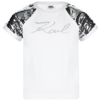 Afbeelding van Karl Lagerfeld Z15191 kinder t-shirt wit