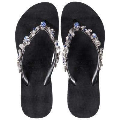 Afbeelding van UZURII STELLA SKULL dames slippers zwart