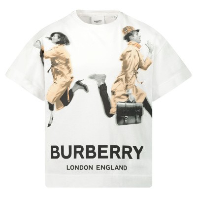 Burberry 8016658 kinder t-shirt wit Afbeelding van Burberry 8016658 kinder t-shirt wit