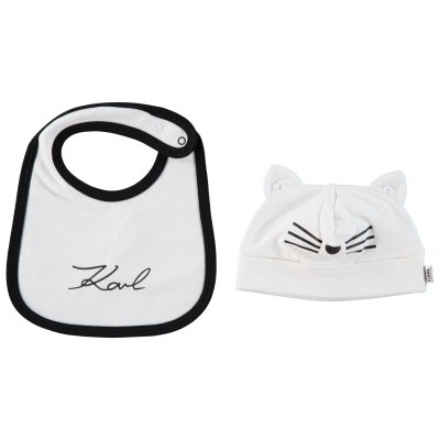 Afbeelding van Karl Lagerfeld Z98031 baby muts+slab wit