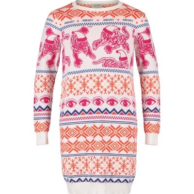 Afbeelding van Kenzo KM30278 kinderjurk off white