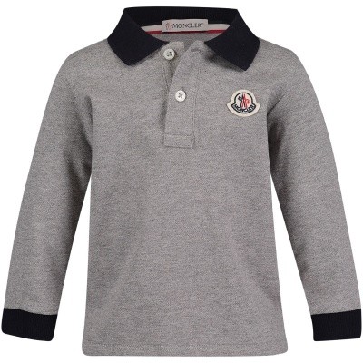 Afbeelding van Moncler 8307750 baby polo licht grijs