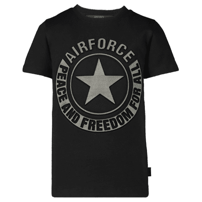 Afbeelding van Airforce B0597 kinder t-shirt zwart