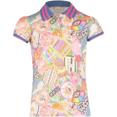 Picture of Gucci 525453 kids polo shirt pink