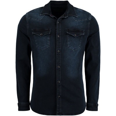 Afbeelding van Pure White 18030211 heren overhemd jeans