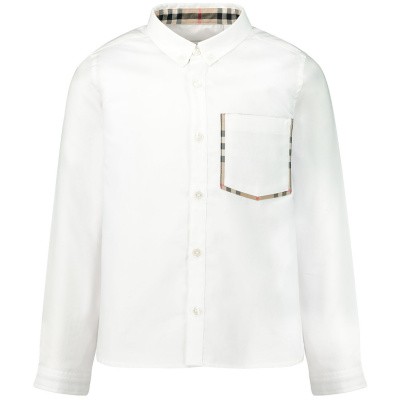 Burberry 8011567 kinder overhemd wit Afbeelding van Burberry 8011567 kinder overhemd wit