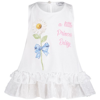 Afbeelding van MonnaLisa 393602S6 baby tuniekje wit