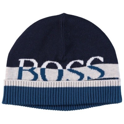 Foto van Boss J01095 babymutsje cobalt blauw