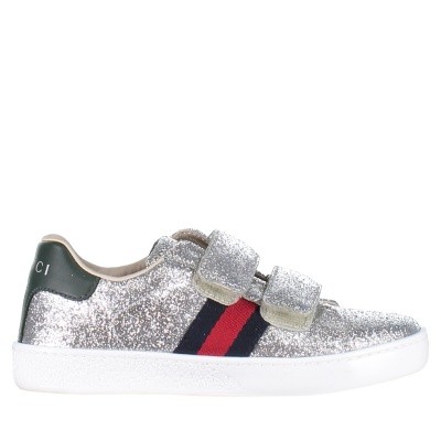 Afbeelding van Gucci 463090 KUSU0 kindersneakers zilver