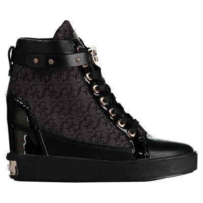 Afbeelding van Guess FLFRY3FAL12 dames wedgesneakers zwart