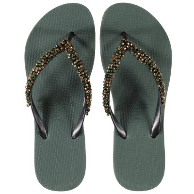 Afbeelding van UZURII PRECIOUS CLASSIC GOLD dames slippers groen