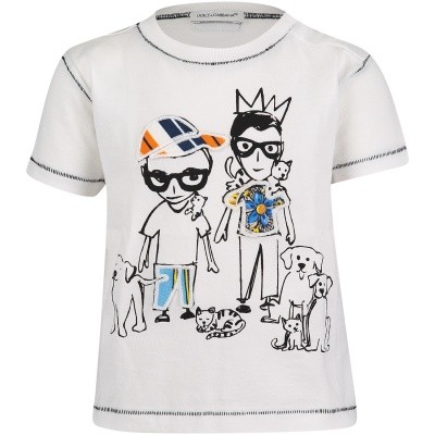 Afbeelding van Dolce & Gabbana L1JT8EG7OPX baby t-shirt wit
