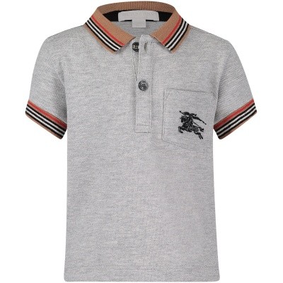 Afbeelding van Burberry 8002858 baby polo grijs